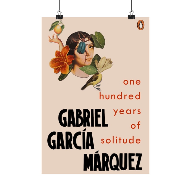 One Hundred Years of Solitude Book Cover Poster, Literary Wall Art for ...