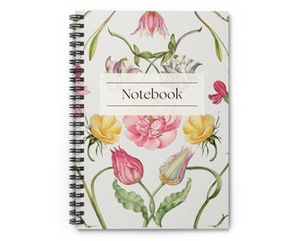 Renaissance Wildflowers Notebook, Floral Art Design, Unique Gift for Her and Stationery Enthusiasts