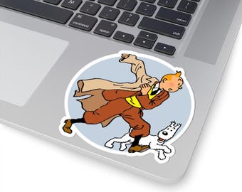 Adventures of Tintin Aufkleber, Retro Nostalgic Vibe, Fans von klassischen TV-Serien, Action Manga, Tintin und Snowy Dog Design