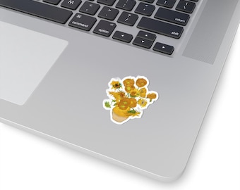 Van Gogh Sunflower Decal Sticker, Perfect Gift, Art Sticker for Laptop and Water Bottle