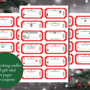 Libro de cupones de Navidad, cupones de vacaciones, idea de relleno de medias, idea de regalo de Navidad, regalo de Navidad para toda la familia, idea de Navidad para niños