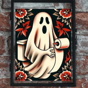 Estampa de tatuagem tradicional fantasma
