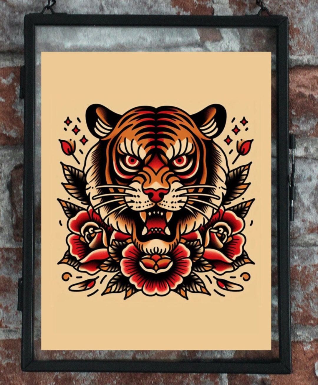 Tiger Traditional Tattoo Flash Print - Etsy