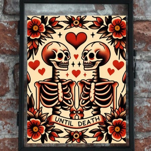 Bis zum Tod Traditioneller Tattoo-Print