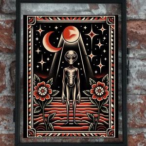 Alien Traditional Tattoo Art Print