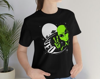 Funny Alien & UFO Graphic Tee | Bella+Canvas Unisex T-Shirt