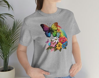 T-shirt moeder | Vlindershirt | Moederdagcadeau | Graphic Mom-T-shirt.