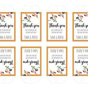 Birthday Thank You Tag | Siblings | Twins | TwoCan | Toucan | Digital Download | Printable | Customizable | Editable | 11in x 8.5in