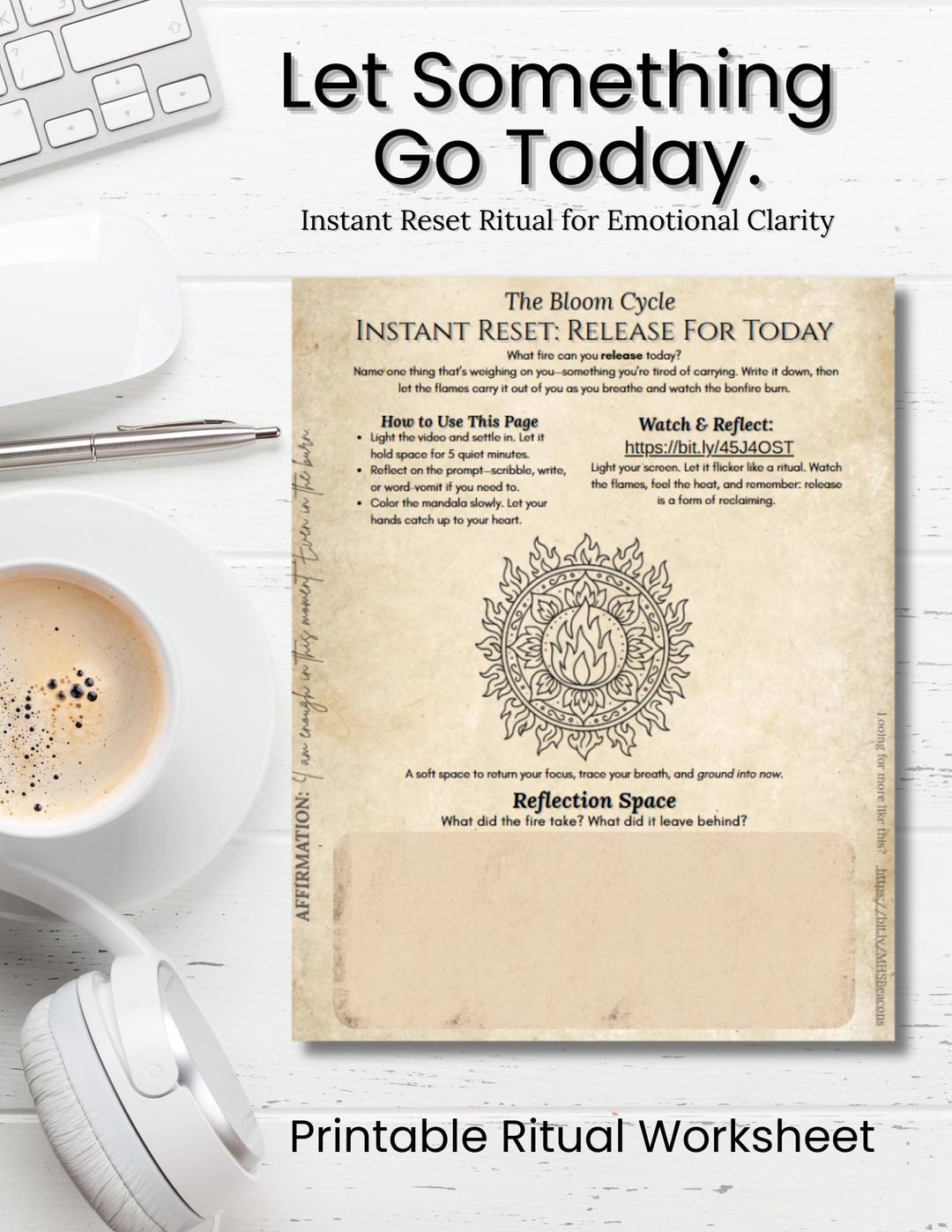 Bloom Cycle Instant Reset Printable | Burn Phase Ritual Worksheet ...