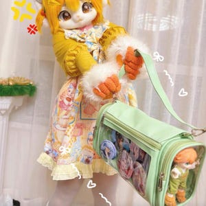 Ita Bag, Cotton Doll Badge Dual-purpose Bag, 10cm Cotton Doll Bag, Cute Itabag, Gift for Her, Badge Display Bag, Ab Two-Sided Window Bag