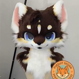 Fursuit Head- Head, Furry Head, Furry Cosplay, Brown puppy Fantasy Creatures, Dog Fantasy Creatures, Cool Fursuit