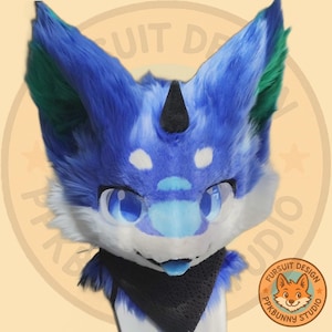 Fursuit Head- Head Only,Furry Cosplay, Fantasy Creatures, Blue Dragon Fursuit Head,Cute Fursuit,Birthday Gift,Cheap Furry Head