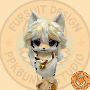 Fursuit Head, &quot;Yellow and white cat&quot; Fantasy Creatures, Furry Cosplay, Fursuit Premade, Yellow Cat Fantasy Creatures, Cute Cat Fursuit Head