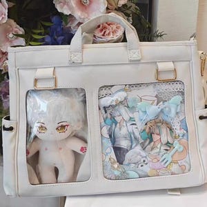 Ita Bag, Cotton Doll Badge Doppelzweck Tasche, Plaid Pin Display Bag, Cute Itabag, Fenstertasche, Geschenk für sie, Geschenke für Kinder, Weihnachtsgeschenke