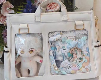 Ita Bag, Cotton Doll Badge Dual-purpose Bag, Plaid Pin Display Bag, Cute Itabag, Window Bag, Gift For Her,Gifts For Kids,Christmas Gifts