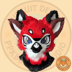 Fursuit Head, &quot;Little Red Bird&quot; Fantasy Creatures, Furry Cosplay, Fursuit Premade, Red Bird Fantasy Creatures, Cute Bird Fursuit Head