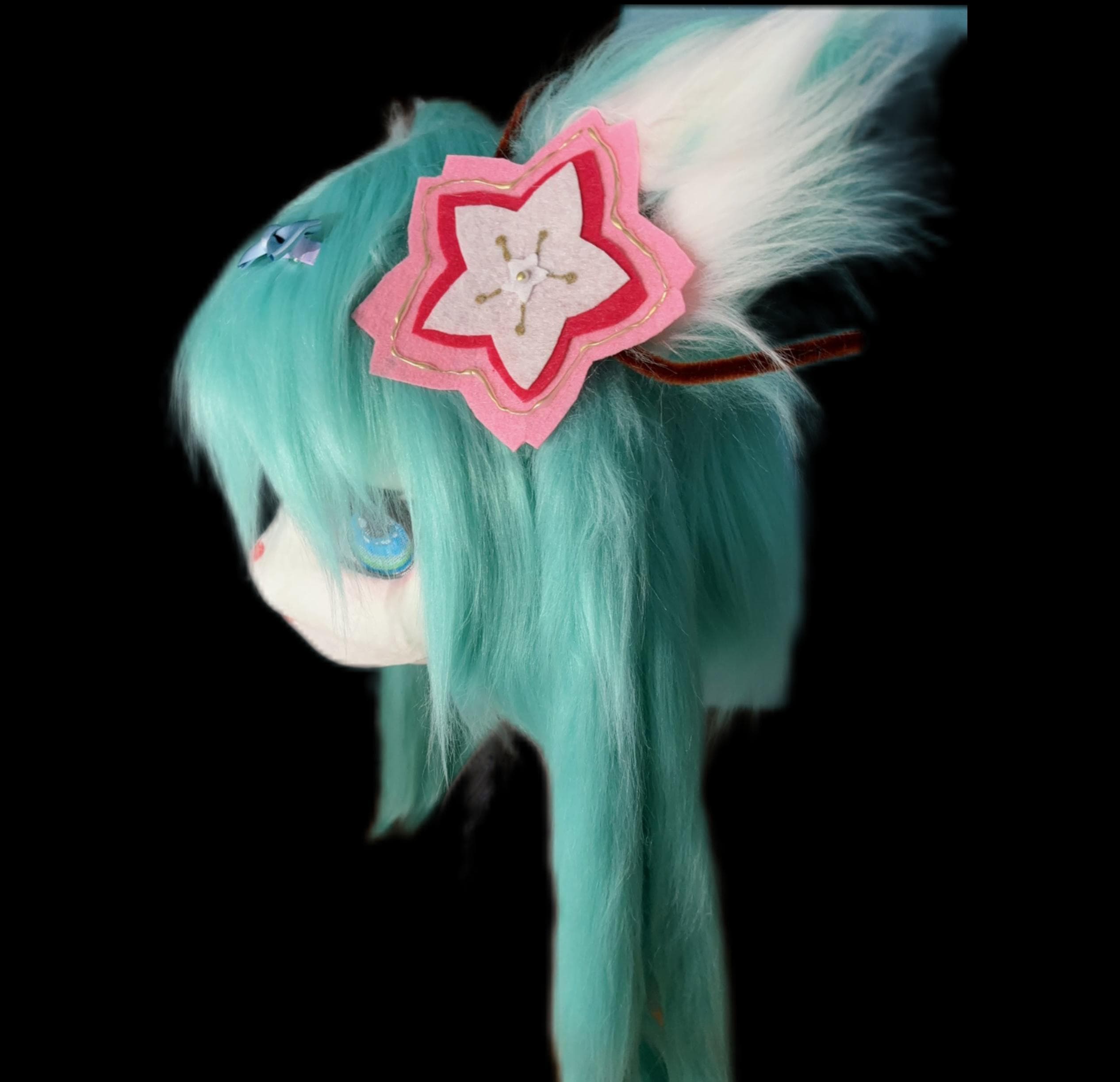 Hatsune Miku Cat-premade Kig Head Fursuit Mask Kigrumi Head, Kig