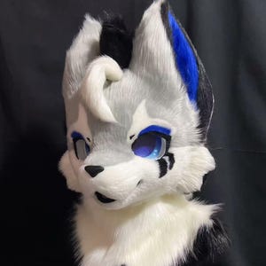 Fursuit Head-Only Head, Furry Cosplay, Fursuit Premade, Fantasy Creatures, Fursuit Head, "Calm Wolf" Fantasy Creatures, Cute Furry Head