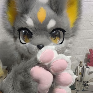 Fursuit Head-Head And Claw, Furry  Pre-Made Fur Head, Furry Cosplay, Fursuit Premade, Dog Fantasy Creatures, Cute Dog Furry Mask Head
