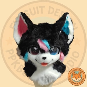 Fursuit Head- Head Only, Dog Furry Cosplay, Fursuit Premade, Puppy Fantasy Creatures, Cute Dog Fursuit Head,  Fantasy Creatures