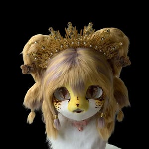 Fursuit Head- Head Only, Furry Cosplay,Fantasy Creatures, &quot;The Cheetah Princess&quot; Fursuit Head