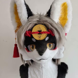Fursuit Head-Head, Furry  Pre-Made Fur Head, Furry Cosplay, Fursuit Premade, Fox Fantasy Creatures, Cute Fox Furry Mask Head