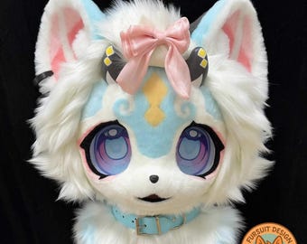 ファースーツヘッドピース：カスタムコスプレケモノマスク、手作り