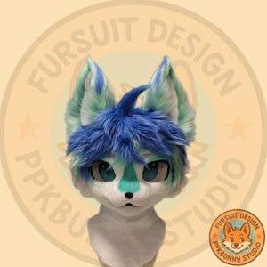 Fursuit alleen hoofd, harige pre-made bont hoofd, harige cosplay, fursuit premade, hond fantasiewezens, schattige hond harige masker hoofd