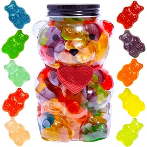Love Bear Gift Jar – Gummy Bears with Red Heart Bow