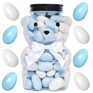 Blue Candy in Bear Jar - Delicious Candies for Boy and Girl Baby Showers and Gender Reveal Parties
