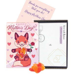 Mother's Day Greeting Card With Real Candy - Mother's Day Goodiegram Greeting Cards For All moms Stuffed With Peach Heart Gummies