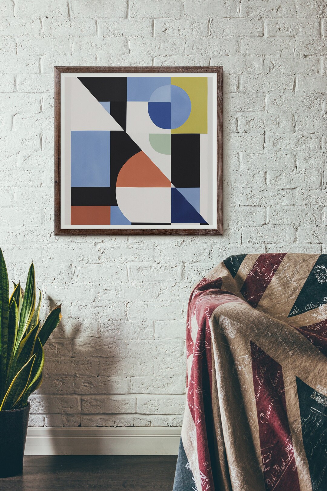 Mid Century Modern Geometric Print Wall Art Home Decor Etsy