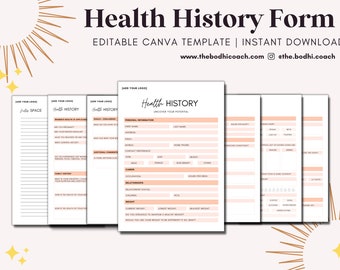 Ultimate New Client Intake Form for Health Coaching and Personal Training | Checklist | Health History | Template | Editable