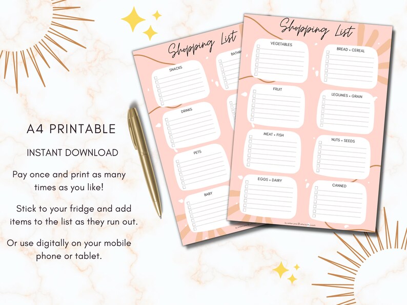 Printable PDF Grocery Shopping Made Easy Grocery Planner Etsy