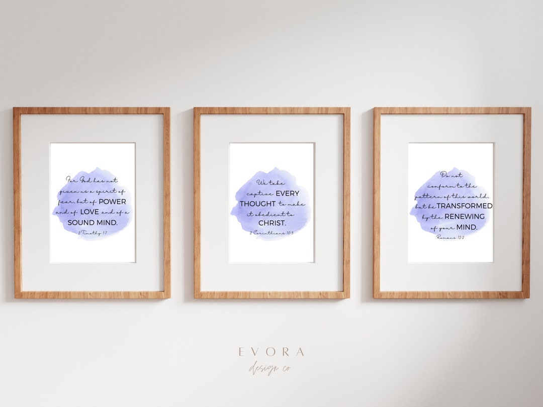 Set of 3 Bible Verse Wall Art Christian Wall Art Modern - Etsy