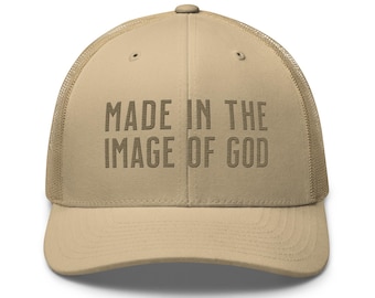 Christian Trucker Hat Embroidered Made in the Image of God Snapback Christian Merch