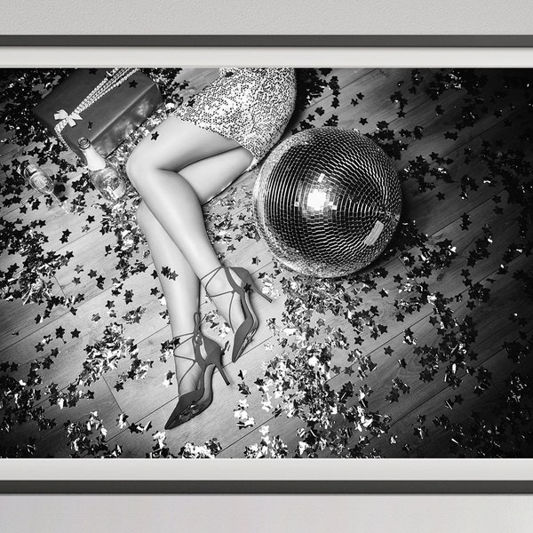 Black And White Disco Lounge Mönchengladbach Black and White Disco Ball Print - Etsy