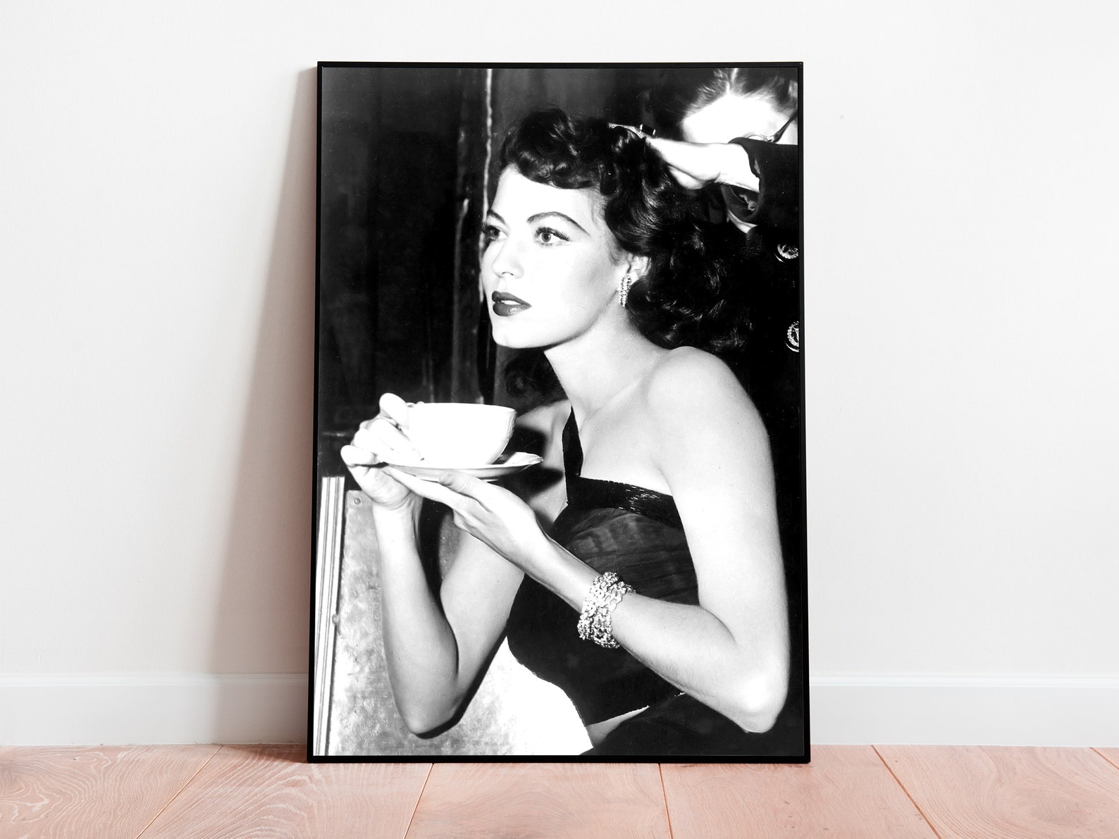 Ava Gardner Drinking Coffee Poster Black and White Vintage - Etsy