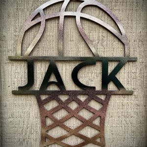 Personalized Basketball Metal Sign: Boys/Girls Bedroom Decor