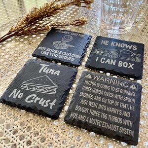 Fast & Furious Stone Coasters: Movie Quote Drinkware, 4-Pack