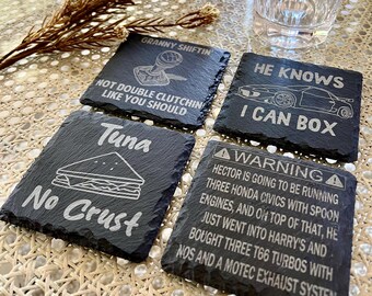 Fast & Furious Stone Coasters: Movie Quote Drinkware, 4-Pack