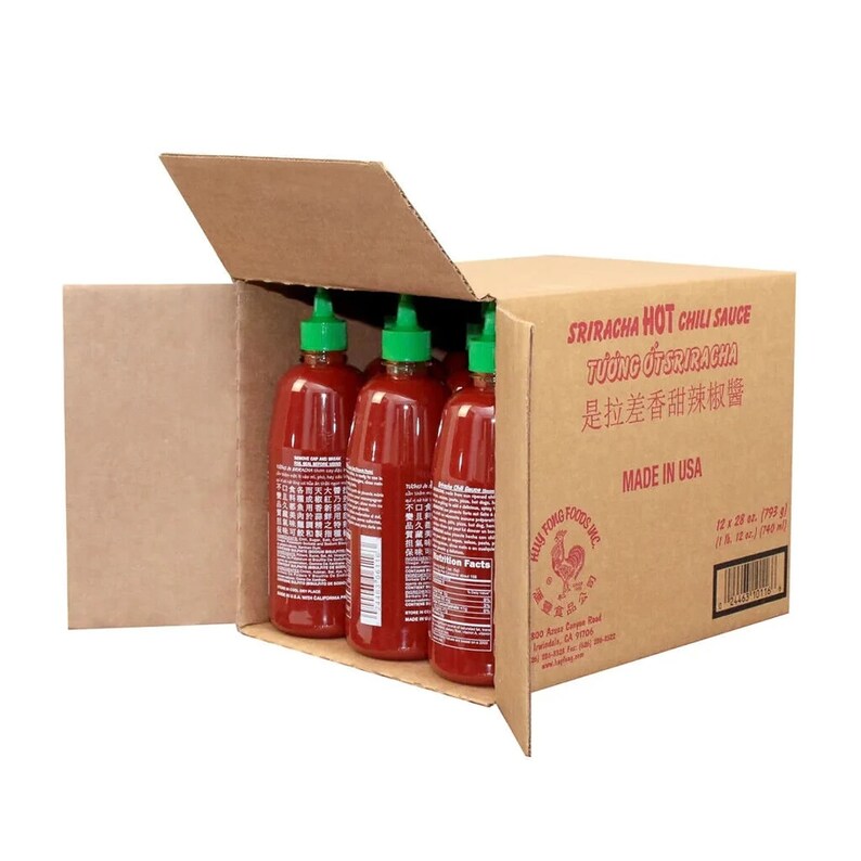 Huy Fong Sriracha Hot Chili Sauce, Pack of 12