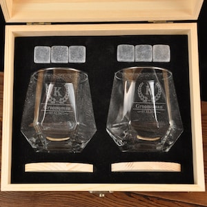 Personalized Whiskey Glasses Set,whiskey glasses for Groomsmen ,whiskey glasses vintage，whiskey glasses with box,birthday gifts
