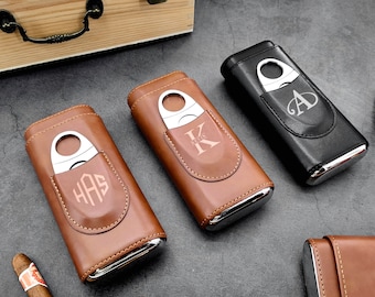 Estuche para puros personalizado/cuchillo/encendedor de puros, regalos para padrinos de boda, regalo para propuesta de matrimonio, regalo para padrinos de boda, regalo para novios, regalo para papás, regalos para él.