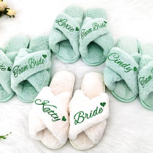 Custom Fluffy Slippers,Fluffy Cross slippers,Bride to Be Gift,Custom Bride Slippers,Bridesmaid Gift,Bachelorette Party,Fluffy Slippers,mom