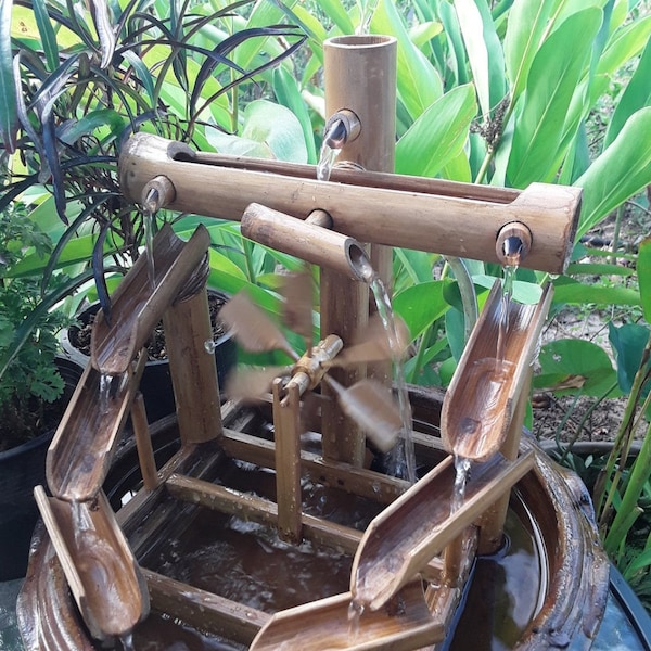 Bamboo Indoor Water Fountain Etsy