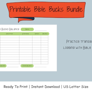 Instant Download Printable Bible Bucks Sunday School Teachers Bible ...