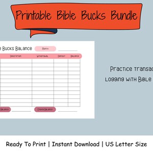 Instant Download Printable Bible Bucks Sunday School Teachers Bible ...