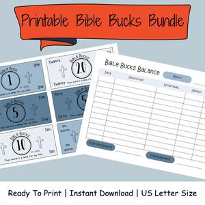 Instant Download Printable Bible Bucks Sunday School Teachers Bible ...