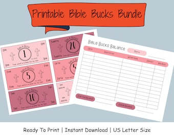 Instant Download Printable Bible Bucks Sunday School Teachers Bible ...